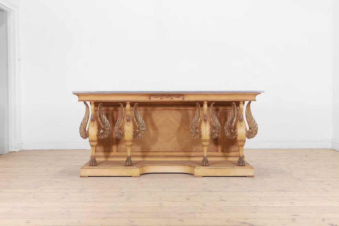 An Empire-style bleached wooden console table, (1 of 11)