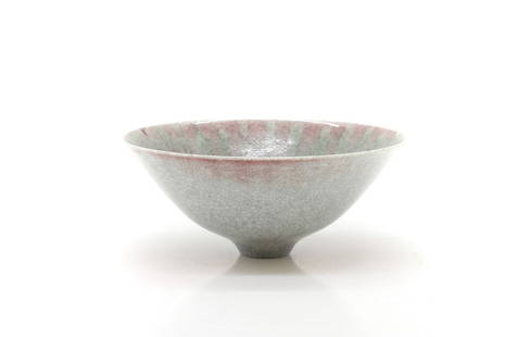 Peter Lane (British, contemporary): Peter Lane (British, contemporary) a green glazed pottery dish, of shallow form, incised signature, 19cm diameter 18cm high Condition Report: Good, with no apparent chips or cracks.