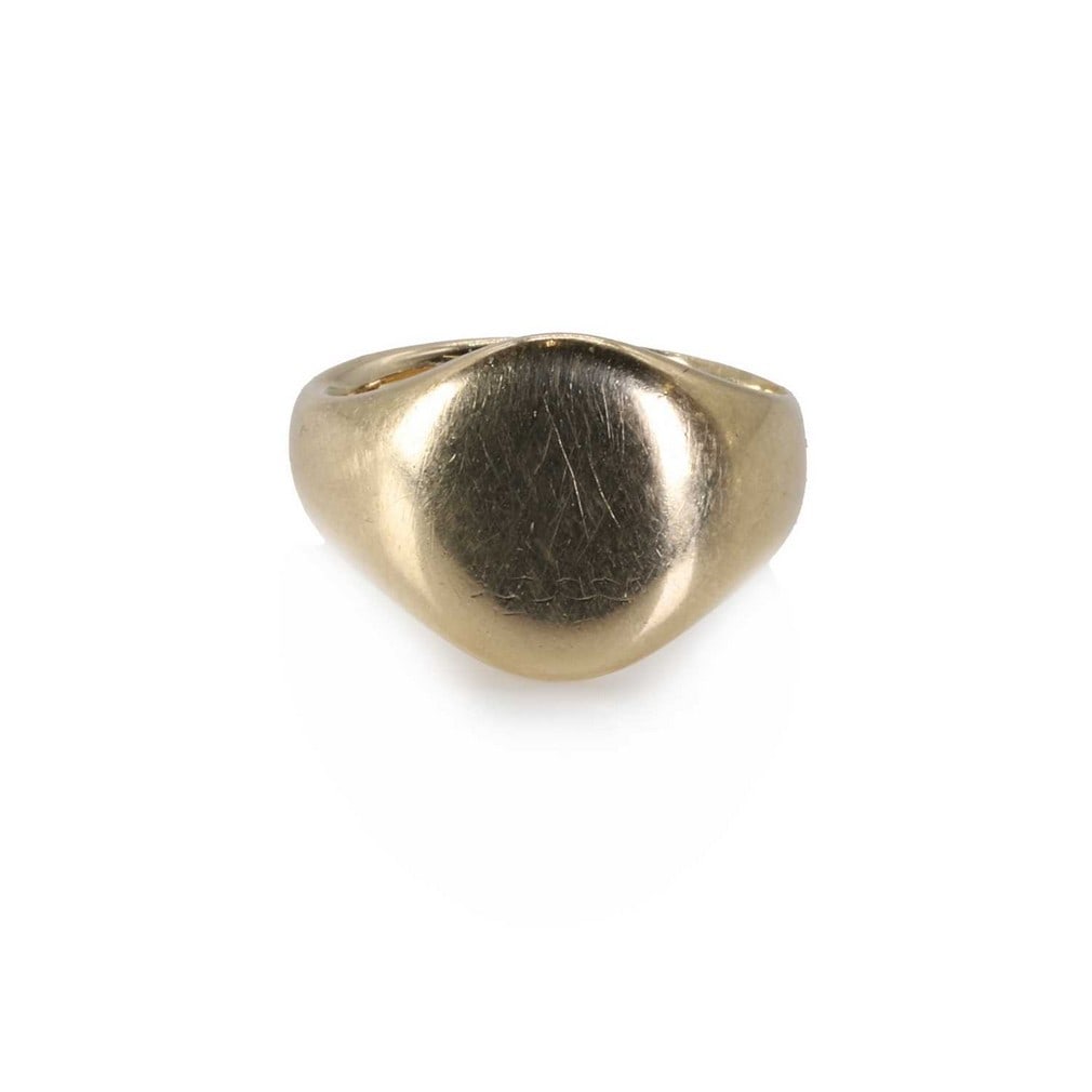 A 9ct gold signet ring, (1 of 3)