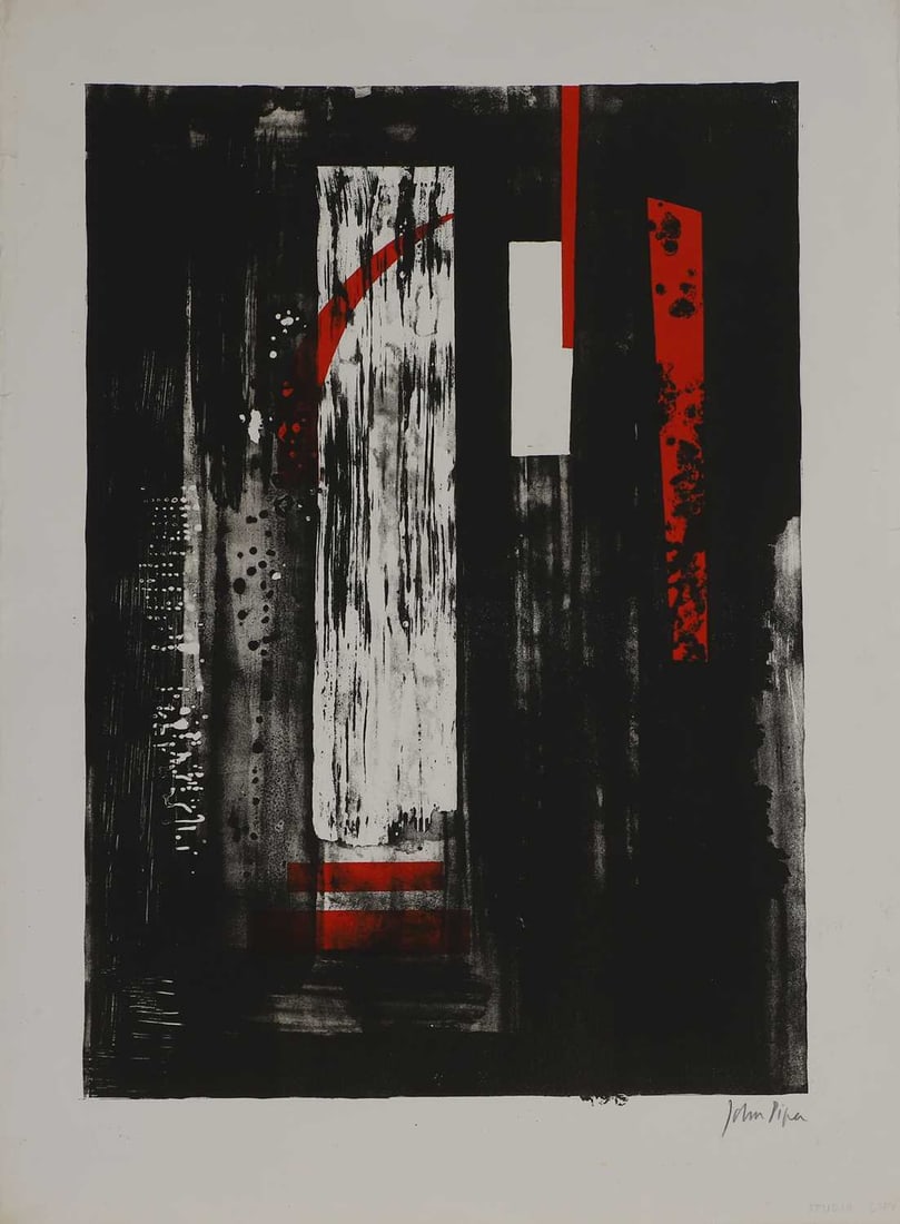 John Piper CH (1903-1992): John Piper CH (1903-1992) 'Leckhampstead, Berkshire: a Victorian Church by S.S Teulon' (Levinson 134)lithograph in colours, 1964, signed 'John Piper' in pencil l.r., inscribed 'STUDIO COPY', with Arc