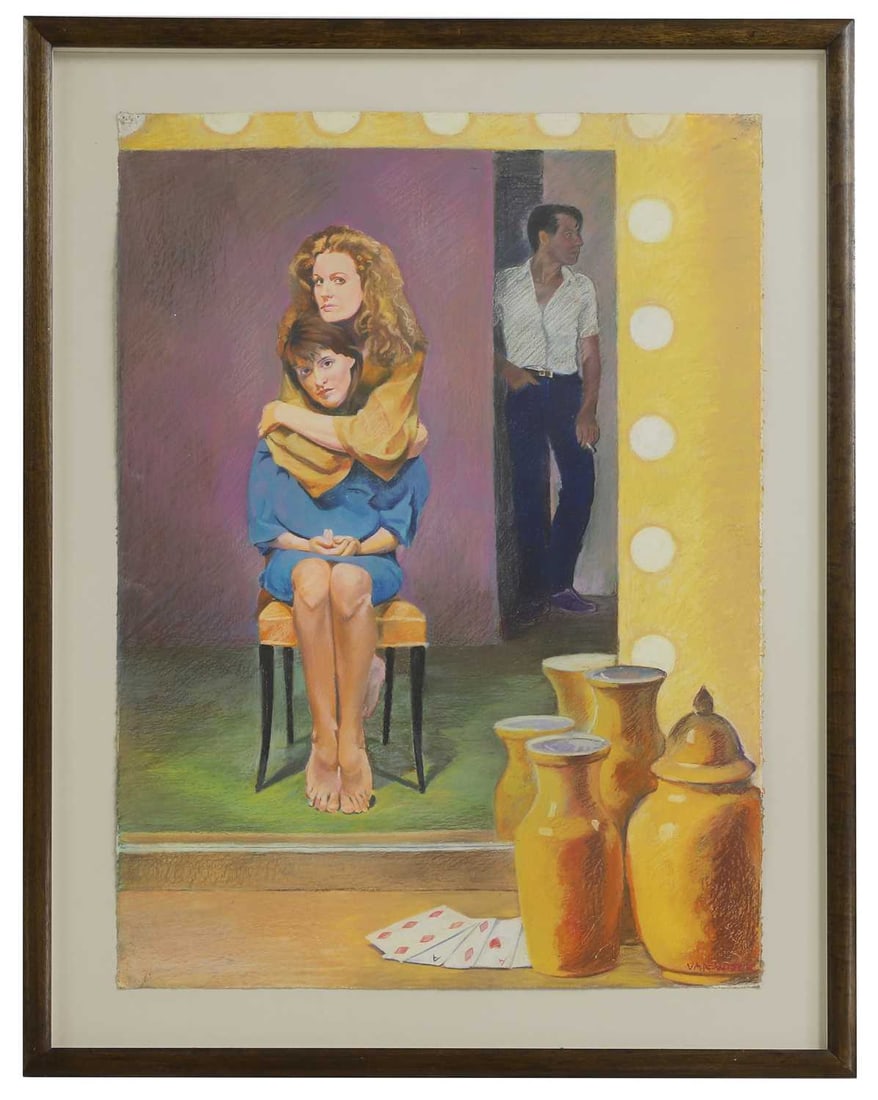 Nigel Van Wieck (American, b.1947): Nigel Van Wieck (American, b.1947) 'Two of a Kind' signed 'VAN WIECK' l.r., pastel 76 x 56cm Provenance: With Lefevre Gallery, London. Condition Report Framed: 93 x 72cm Slight rippling to the shee