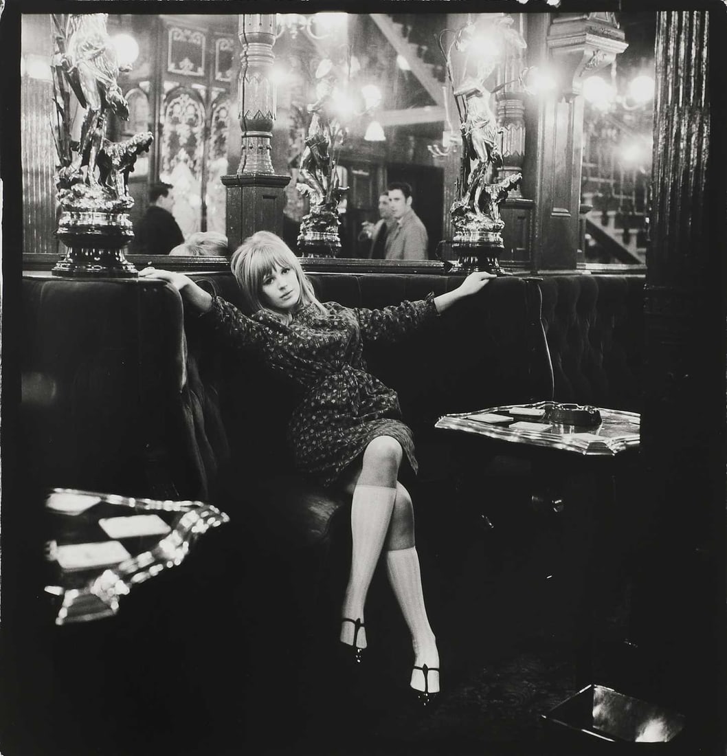 Gered Mankowitz (b.1946): Gered Mankowitz (b.1946) Marianne Faithfull at the Salisbury Pub, 1964gelatin silver print, printed later, signed 'Gered Mankowitz', and numbered '32/50', with The Gered Mankowitz Archive blind stamp