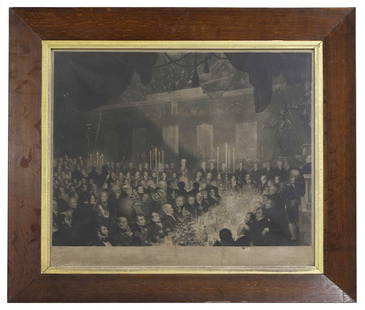 John Charles Bromley (1795-1839), after Benjamin Robert Haydon: John Charles Bromley (1795-1839), after Benjamin Robert Haydon 'The Reform Banquet at Guildhall, London', 11 July 1832 engraving, 1837 80 x 88.5cm, in an oak frame