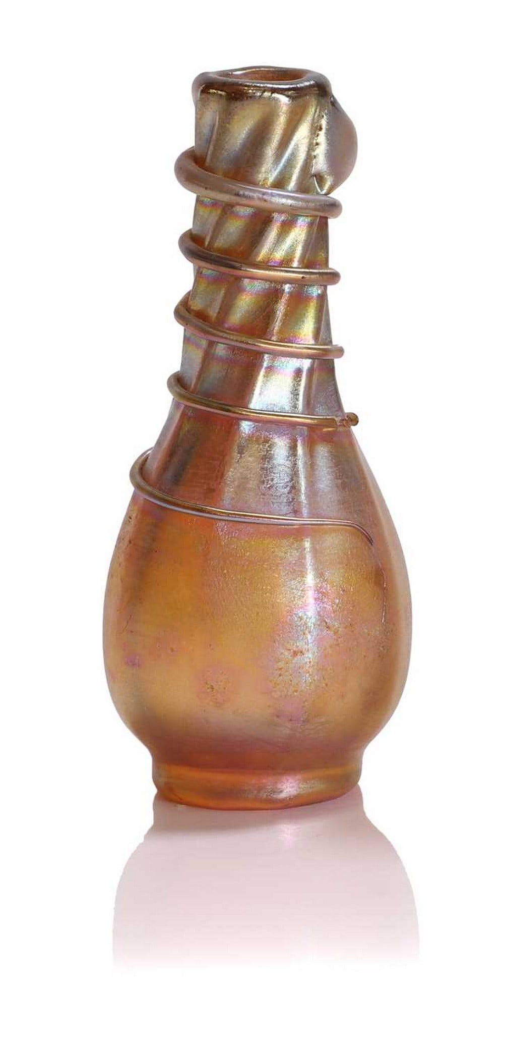 A Tiffany 'Favrile' miniature glass vase, (1 of 3)