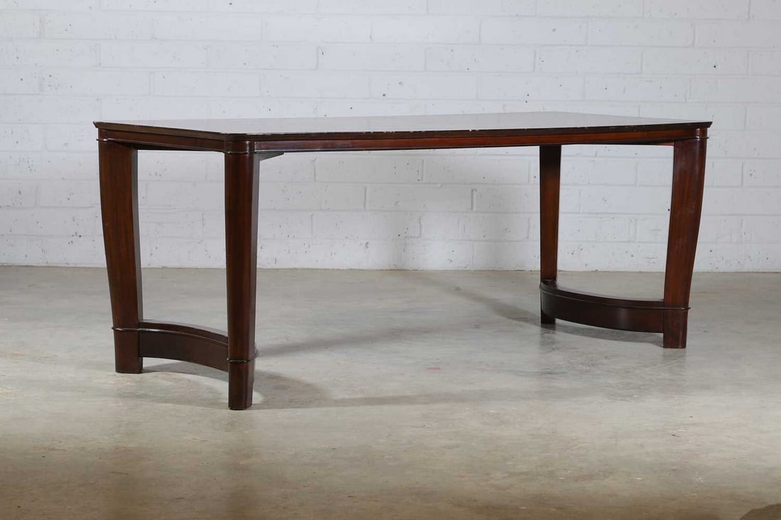 An Art Deco walnut dining table, (1 of 4)