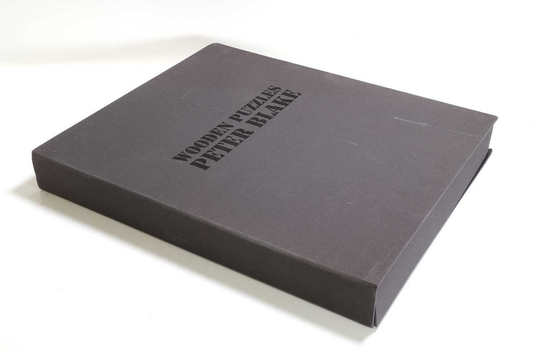 ▲ Sir Peter Blake RA (b.1932),: ▲ Sir Peter Blake RA (b.1932), 'Wooden Puzzles' portfolio, 2013, a set of five screenprints in colours with hand-collaged and embossed elements, diamond dust and glitter, each signed 'Peter Blak