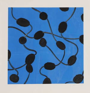 ▲ Mark Francis (b.1962): ▲ Mark Francis (b.1962) Untitled aquatint in colours, signed and dated 'M. Francis 92' in pencil l.r. sheet 74 x 72cm, unframed Condition Report: Light creasing in the centre of the bottom margi