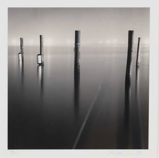 Rolfe Horn (American, b.1971): Rolfe Horn (American, b.1971) 'Docks, Study I, Barnegat Bay, New Jersey' gelatin silver print, signed and dated 'Rolfe Horn 1998' and numbered '38/45' on mount image 19.5 x 19.5cm Provenance: With Sco