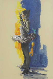 ▲ Donald Hamilton Fraser (1929-2009): ▲ Donald Hamilton Fraser (1929-2009) Coppélia mixed media 59 x 37cm Provenance: With W H Patterson, London. Condition Report: Framed: 84 x 62cm The media used includes charcoal, watercolour