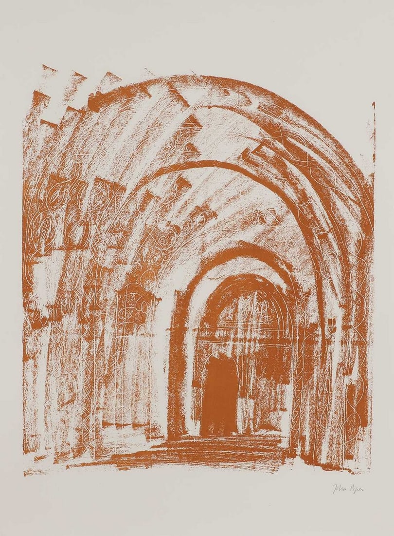 ▲ John Piper CH (1903-1992): ▲ John Piper CH (1903-1992) 'Malmesbury, Wiltshire: The South Porch' (Levinson 129) lithograph in colour, 1964, signed 'John Piper' in pencil l.r., with Archive of Stanley Jones blind stamp shee
