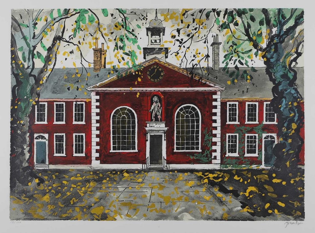 ▲ John Piper CH (1903-1992): ▲ John Piper CH (1903-1992) ‘The Geffrye Museum’ (Levinson 379) screenprint in colours, 1985, signed 'John Piper' in pencil l.r., and numbered '12/100', printed by Kelpro Studio, Lon