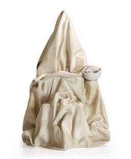 ▲ Marina Karella (Greek, b.1940): ▲ Marina Karella (Greek, b.1940) Draped figure resin with shell, signed 'Marina Karella' to the base and numbered '4/8' 35cm wide 30cm deep 55cm high Provenance: The property of a European colle
