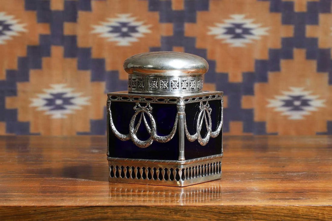 A German silver mounted jar and cover (1 of 3)