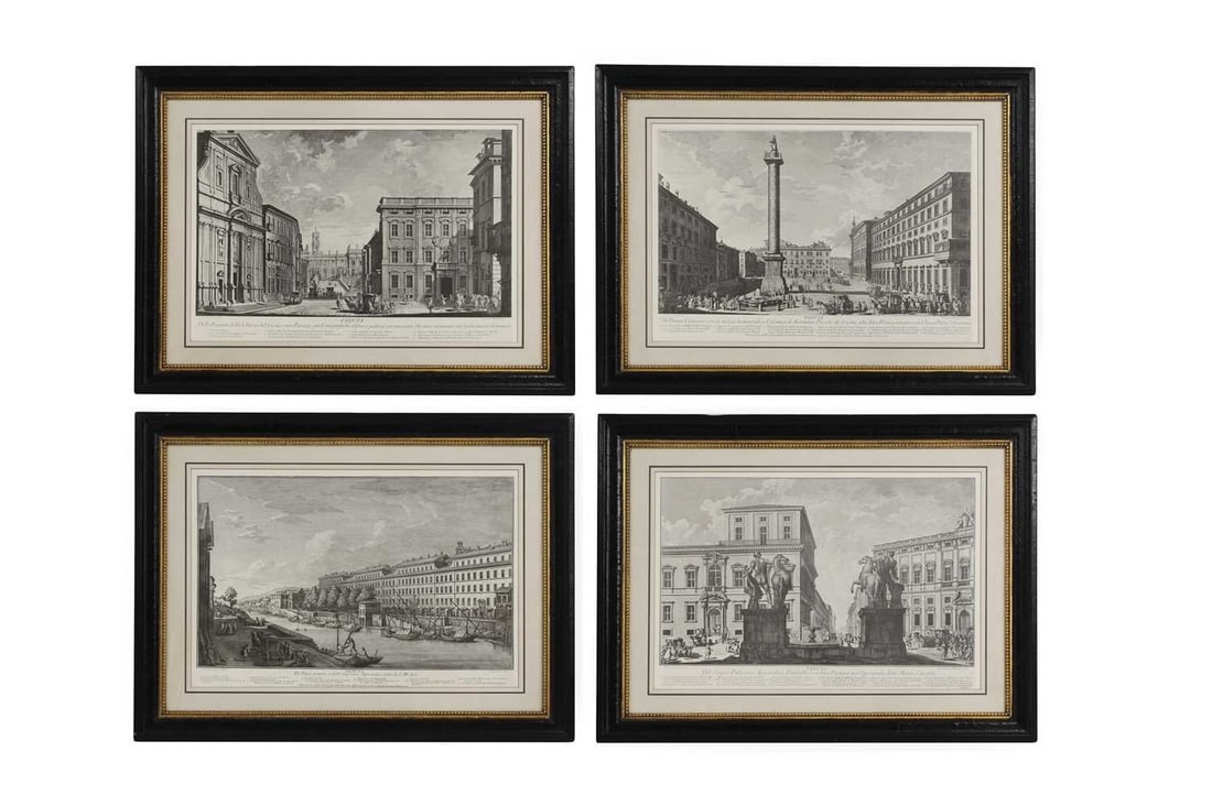 After Francesco Panini: After Francesco Panini 'Veduta Di Piazza Colonna con in mezzo la magnifica Colonna di Antonino Pio che da il nome alla detta Piazza ornata con Chiesa Palaz e fontana'; 'Veduta Della Facciata della Chi