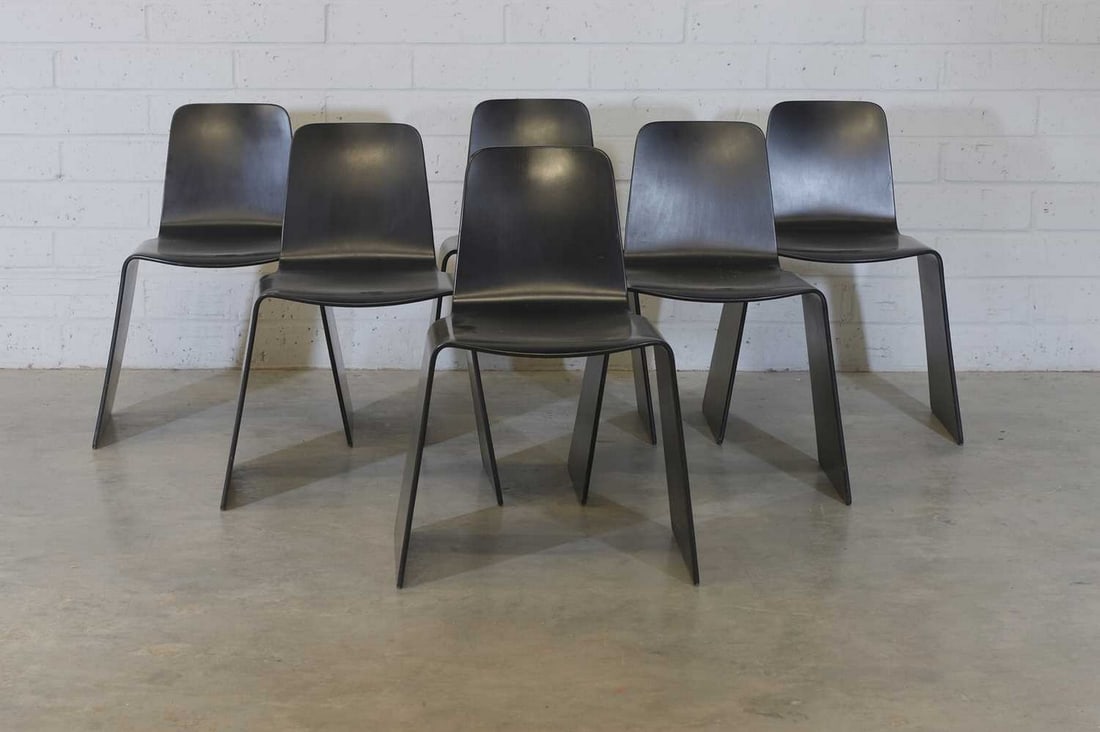 Peter Karpf (Danish, b.1940),: Peter Karpf (Danish, b.1940), a set of 'NXT' chairs, originally designed in 1991, manufactured by Swedese Mobler, each of ebonised bentwood construction, 53cm wide 45cm deep 73.5cm high, seat 44cm hig