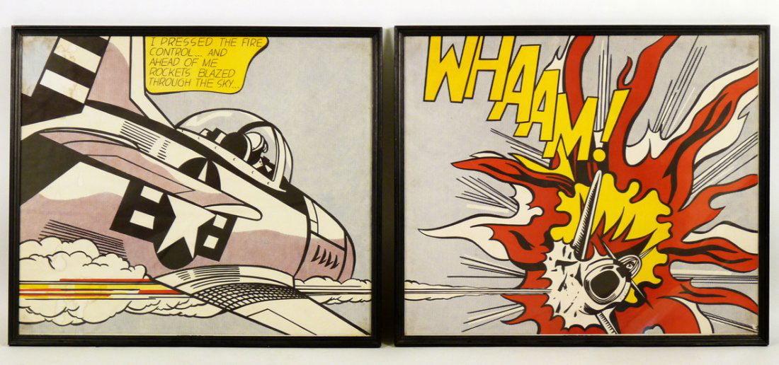 After Roy Lichtenstein (American 1927-1997), WHAA: After Roy Lichtenstein (American 1927-1997), WHAAM! Two lithographs printed in colours, published by the Tate Gallery, London, printed by Lautrec Ltd., Leeds 62.5 x 73.5cm (2)