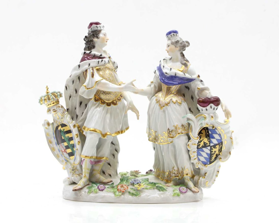 A Meissen group depicting a regal couple (1 of 2)