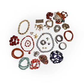 A collection of silver, hardstone and costume jewellery, (1 of 1)