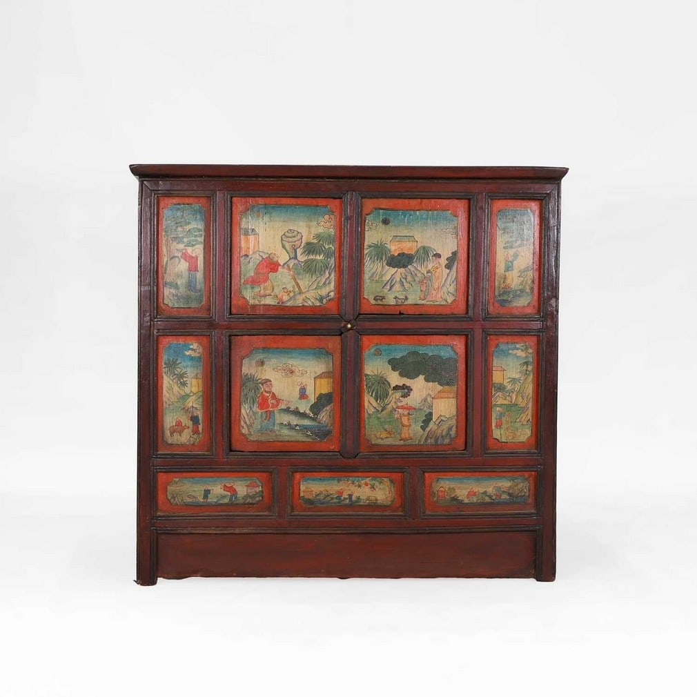 A painted wooden cupboard, (1 of 5)
