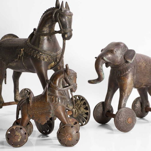 Verdigris Brass Elephant Statue from Andra Pradesh Verdigris Brass Elephant Statue from Andra Pradesh