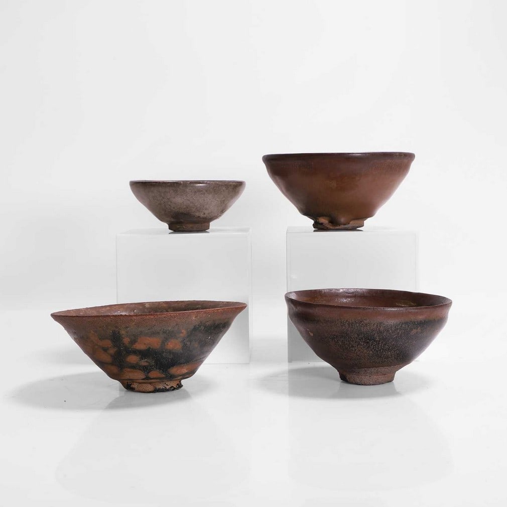 A collection of four Jian ware tea bowls, (1 of 6)