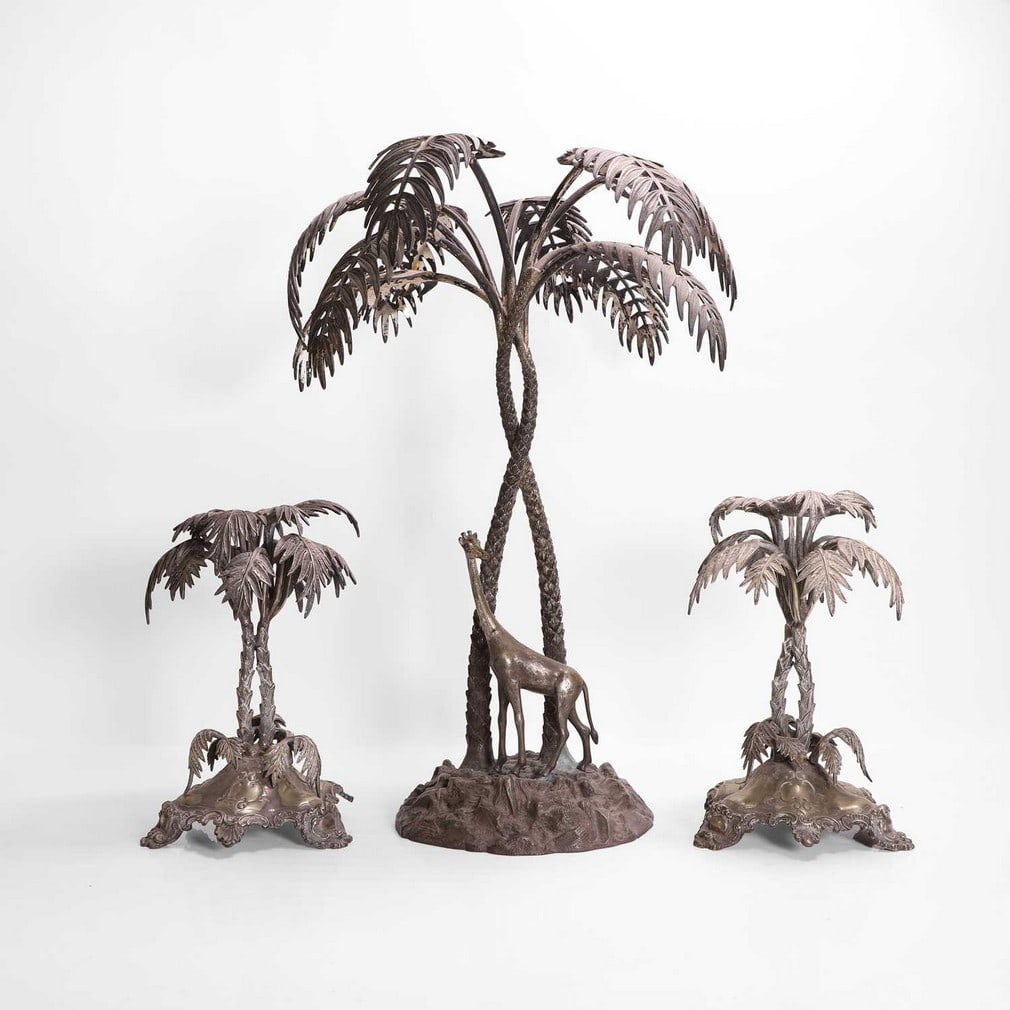 A large three piece silver plated, centrepiece, (1 of 4)