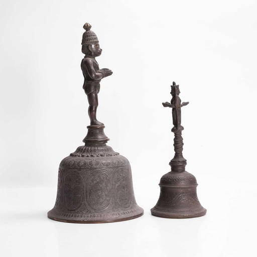 Old Brass Vishnu Puja Bell From North India - Late 19thC Old Brass Vishnu Puja Bell From North India - Late 19thC