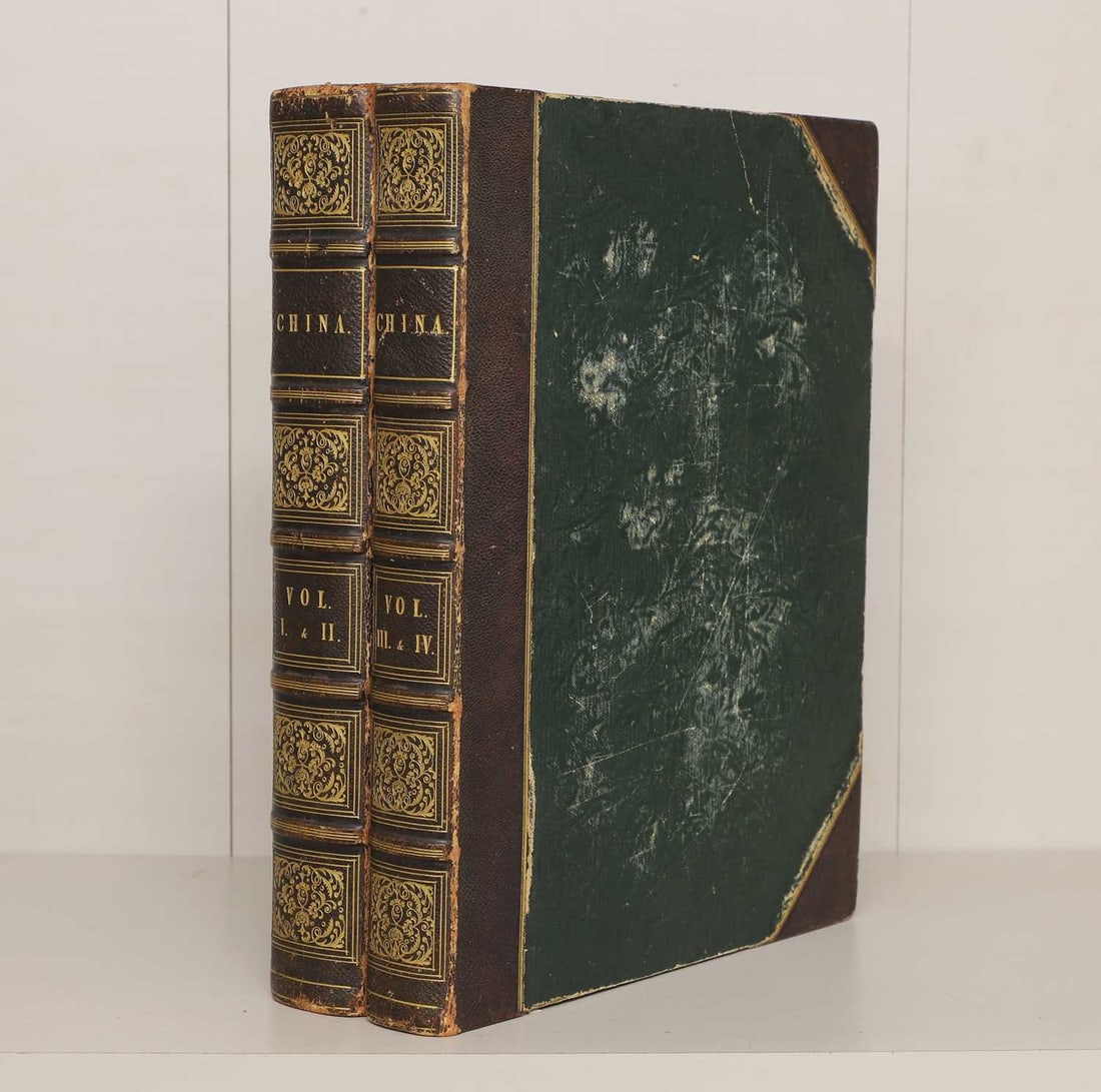 WRIGHT (George Newenham) & Thomas Allom- CHINA: WRIGHT (George Newenham) & Thomas Allom- CHINA in a series of views, displaying the scenery, architecture, and social habits, of that ancient Empire; Four volumes bound in Two. Fisher, Son & Co,