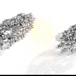 A large fancy brownish yellow diamond cluster ring,
