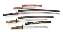A group of four Japanese swords,