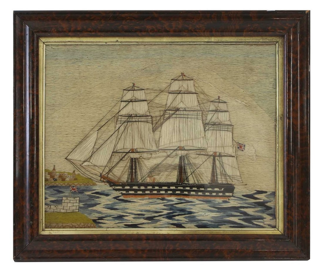 A Victorian sailor's woolwork picture, (1 of 2)