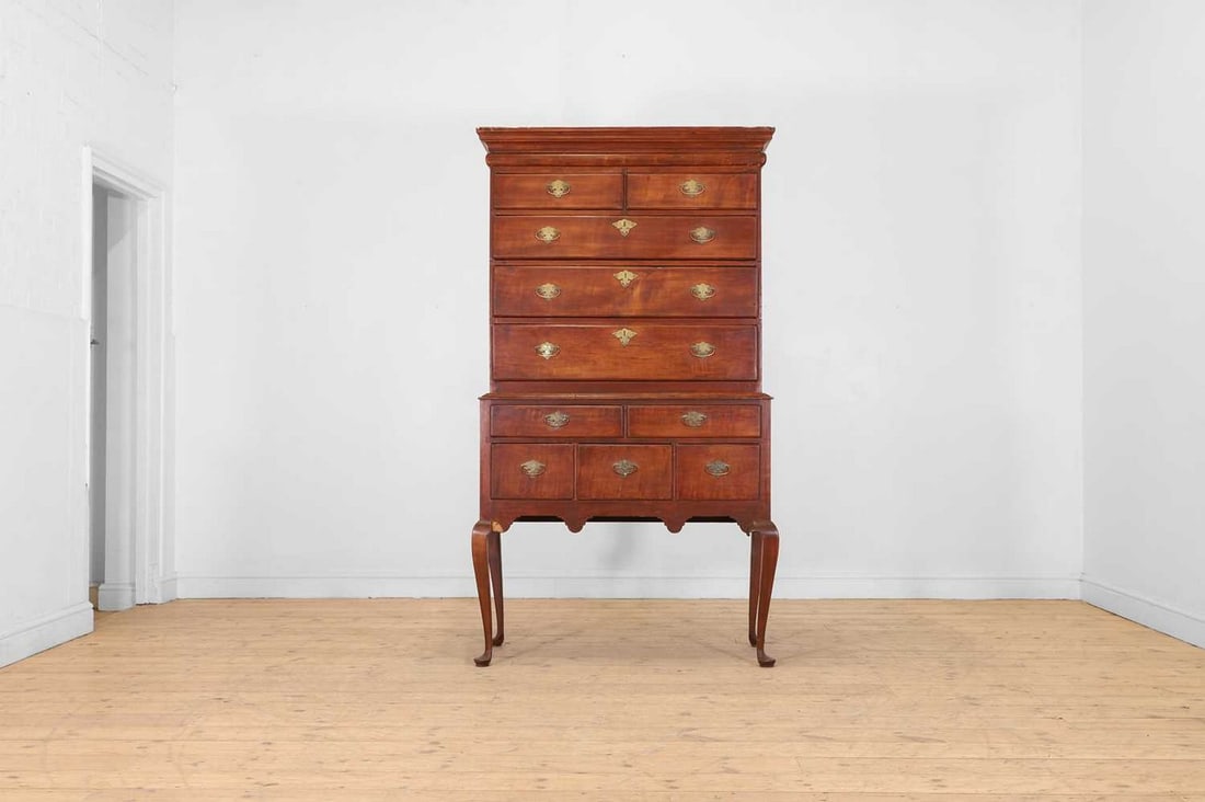 A maple chest-on-stand or 'highboy', (1 of 6)