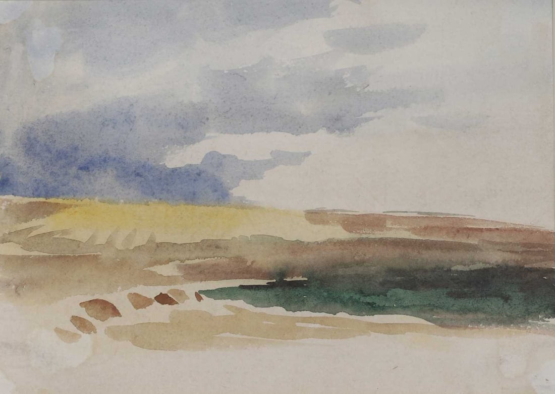 Hercules Brabazon Brabazon (1821-1906): Hercules Brabazon Brabazon (1821-1906) 'Summer Landscape, After Turner'watercolour11.5 x 16.5cmExhibited: Chris Beetles, London, 'Hercules Brabazon Brabazon, Exhibition of Watercolours and Pastels',
