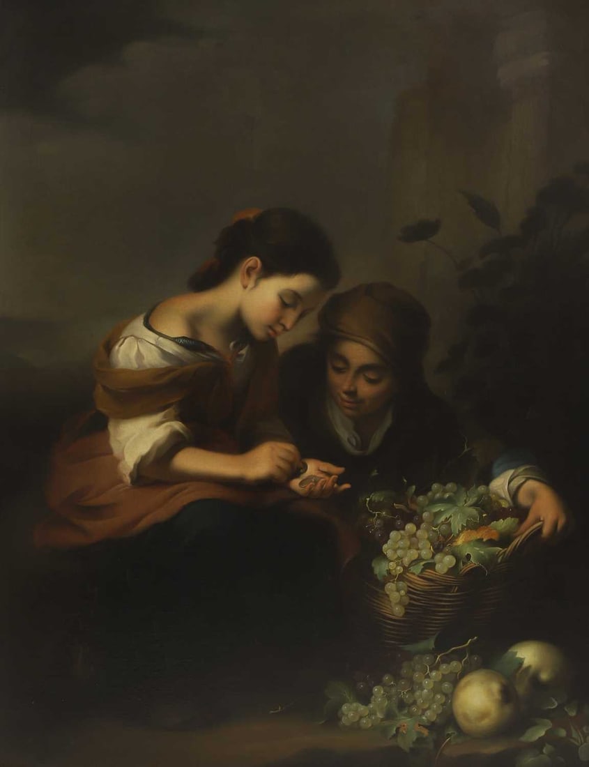 Gustav Walther (German, 1828-1904) after Bartolomé Esteban Murillo: Gustav Walther (German, 1828-1904) after Bartolomé Esteban Murillo 'The Little Fruit Seller'signed 'G. Walther' l.l., oil on canvas139 x 108cmAfter the original in the Alte Pinakothek, Munich. C