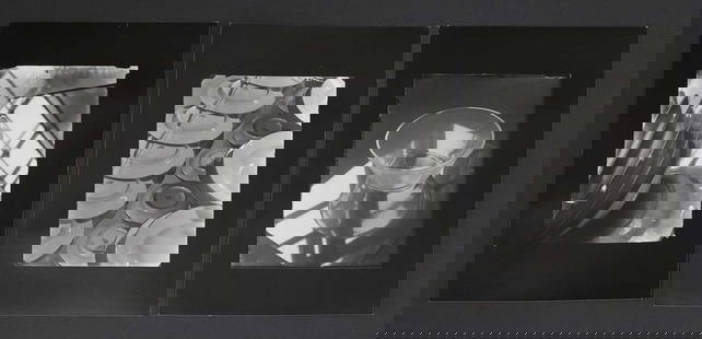 ▲ Josef Sudek (Czech, 1896-1976),: &#9650; Josef Sudek (Czech, 1896-1976), three gelatin silver print photographs, 20th century, depicting still life studies, each image 9 x 12cm, together with two portraits, c.1920s, gelatin silver pr