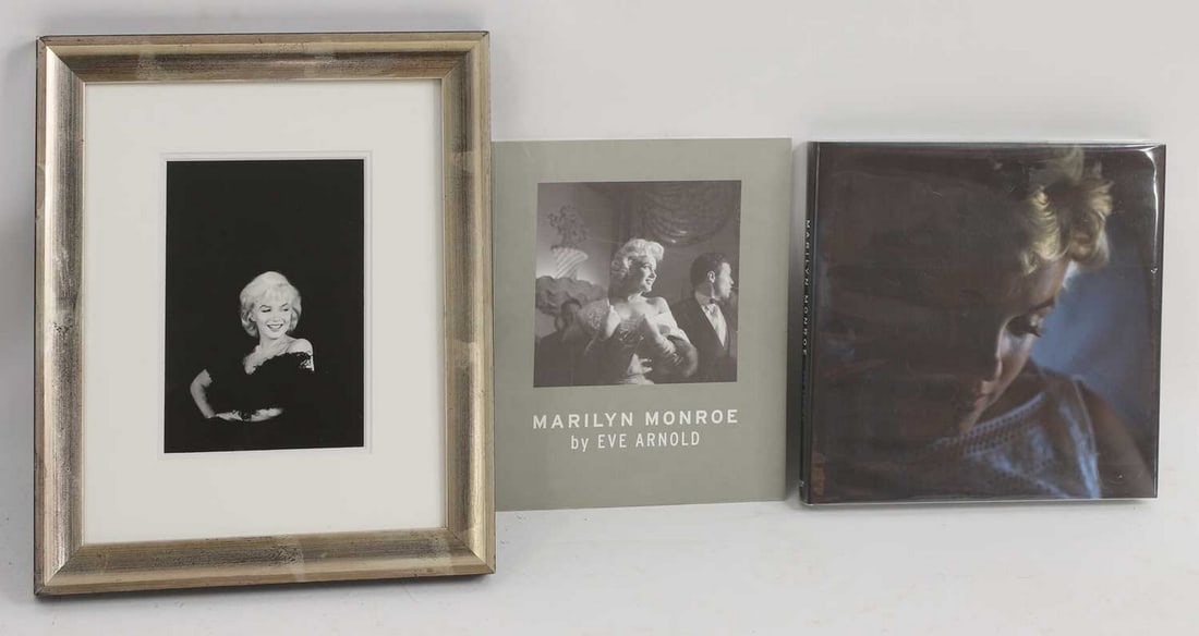 Eve Arnold (American, 1912-2012): Eve Arnold (American, 1912-2012) two books on Marilyn Monroe by Eve Arnold, one example published by Halcyon Gallery and another by Washington Green, 20th century, together with a silver gelatin print