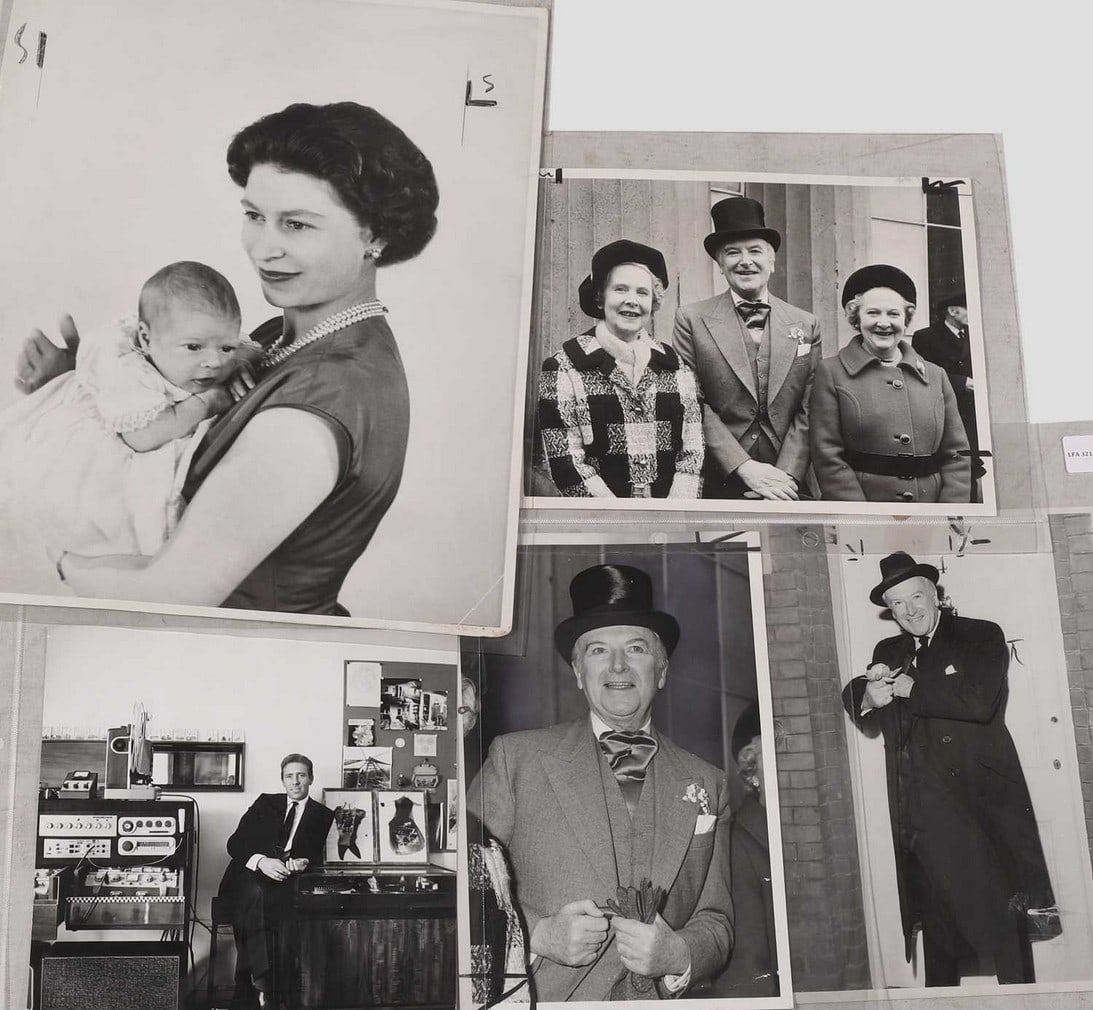 ▲ Cecil Beaton (1904-1980),: ▲ Cecil Beaton (1904-1980), a collection of five silver gelatin print photographs, one of Queen Elizabeth II with infant Prince Andrew, one of Lord Snowdon and three of the photographer himself,