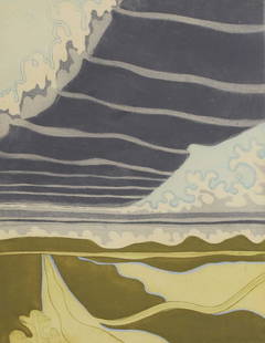 ▲ John Brunsdon (1933-2014): &#9650; John Brunsdon (1933-2014) 'Sharpenhoe Clapper'; 'Cloud Range' two, etching and aquatint in colours, both signed 'John Brunsdon' in pencil l.r., inscribed with title, and numbered 85/100 and 30