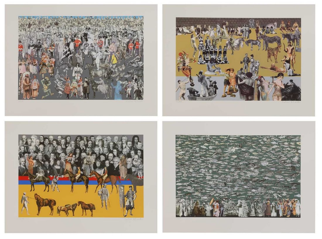 ▲ Sir Peter Blake RA (b.1932): ▲ Sir Peter Blake RA (b.1932) 'The Classroom Suite', 2009: 'On the Beach'; 'Another Parade'; 'Circus'; Aquarium' a set of four screenprints in colour, each signed 'Peter Blake' in pencil l.r. an