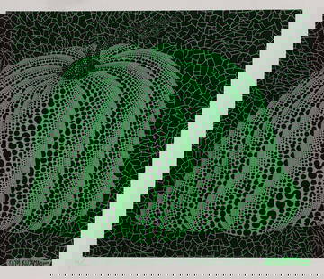 Yayoi Kusama (Japanese, b.1929): Yayoi Kusama (Japanese, b.1929) 'Pumpkin' (green) lithograph in colours, 2011, numbered 92/200 in pencil l.l., printed courtesy of Mori Art Museum, Tokyo sheet 33 x 38cm, unframed Condition Report: Ap