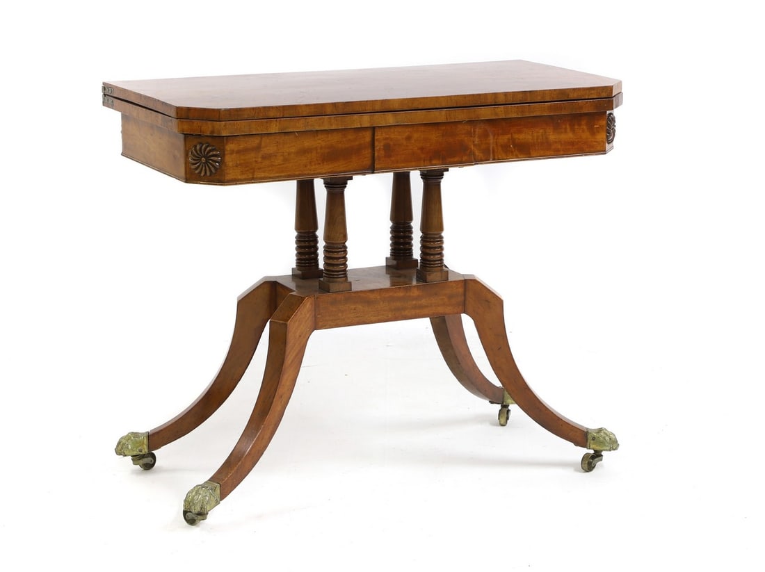 Regency mahogany card table, (1 of 3)