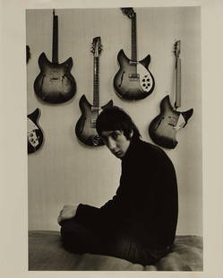 â–² Colin Jones (1936-2021): â–² Colin Jones (1936-2021) 'The Who - Pete Townshend at Home in London, England, 1966' black and white photograph, printed later, signed and inscribed with title in pencil with artist's stamp ver