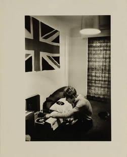 ▲ Colin Jones (1936-2021): &#9650; Colin Jones (1936-2021) 'The Who - Roger Daltrey Learning his Words in a Flat, London, 1966' black and white photograph, printed later, signed and inscribed with title in pencil with artist's