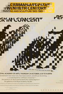 'Penck in Concert',: 'Penck in Concert', an offset lithographic poster for the concert at the Royal Academy of Arts, London, 24 October 1985, as part of the exhibition 'German Art in the Twentieth Century - Painting and S