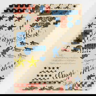 An Andy Warhol 1st Edition 'Coloring Book',: An Andy Warhol 1st Edition 'Coloring Book', with various drawings to colour in, including an 'Exotic Calf', a 'Sweet Kid', an 'Alligator' etc., with slip envelope, 51 x 38cm