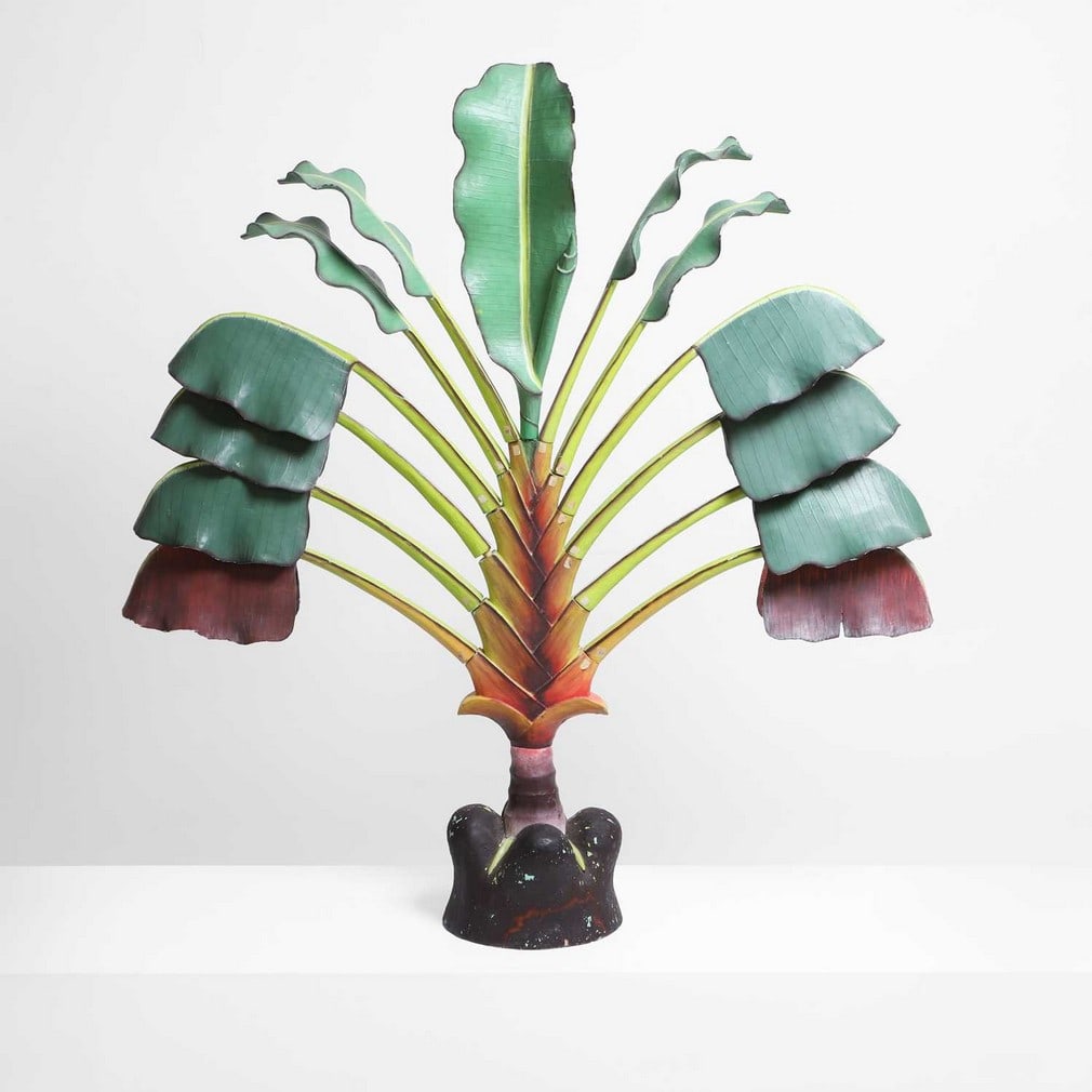 A wooden botanical model of 'The Traveller's Palm' (Ravenala madagascariensis), (1 of 2)