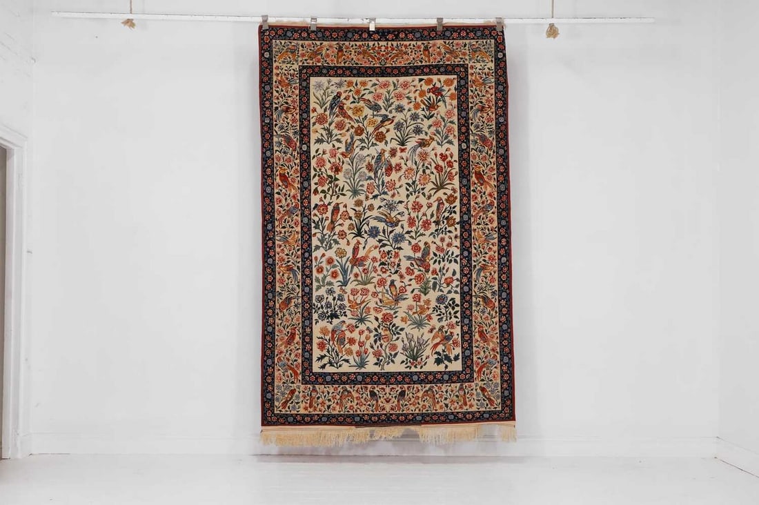 An Isfahan silk and wool rug, (1 of 6)