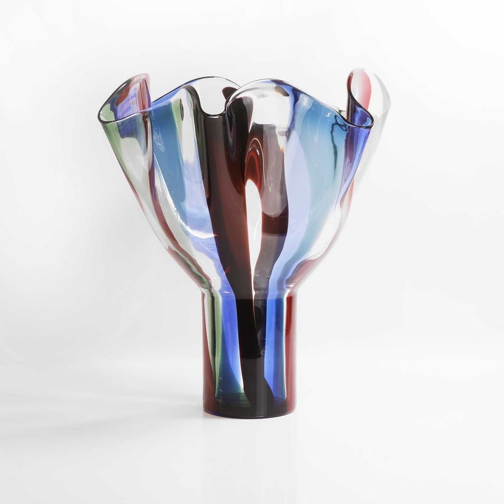 Timo Sarpaneva (Finnish, 1926-2006),: Timo Sarpaneva (Finnish, 1926-2006), a 'Kukinto' glass vase, dated 2007, produced at Venini, engraved 'Venini 2007 Sarpaneva', 44cm wide 48cm high Provenance: Vessel Gallery, London.