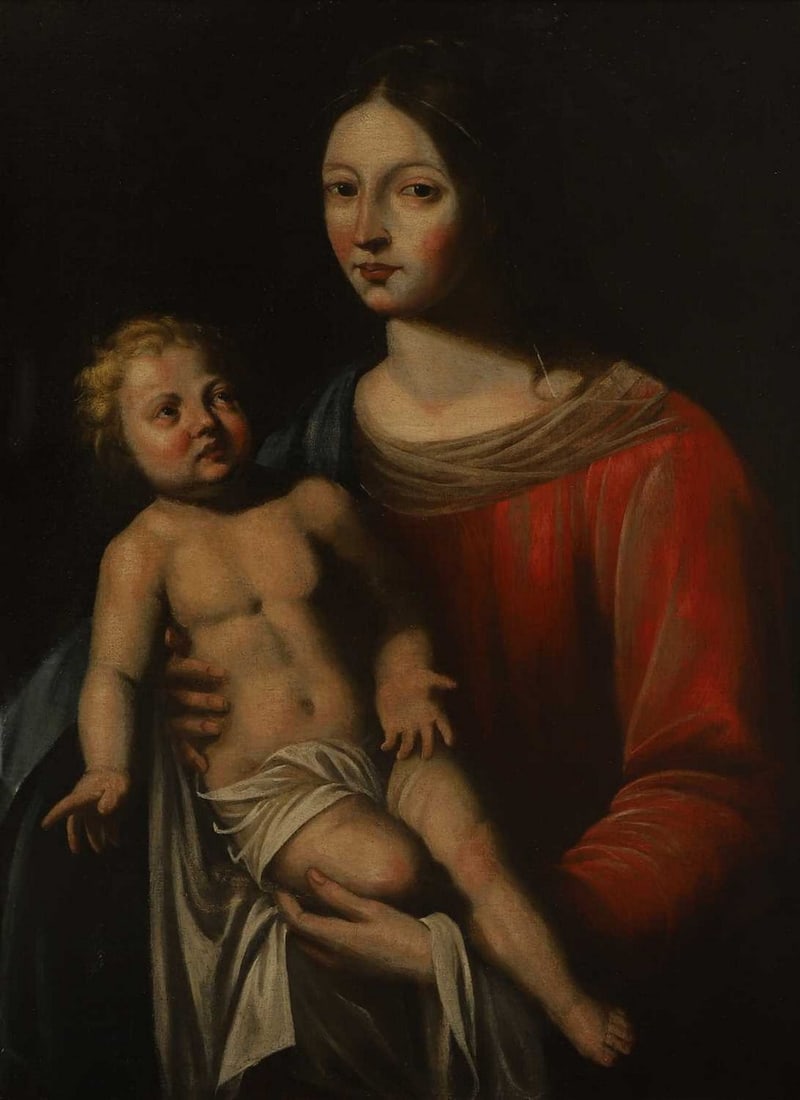 Circle of Jean Tassel (French, 1608-1667): Circle of Jean Tassel (French, 1608-1667) The Virgin and Child oil on canvas 97 x 71cm Provenance: The Rt. Hon. Sir Herbert Lister Parker P.C.; Christie's, London, 9 May 1958, lot 112, as 'Blanchard';