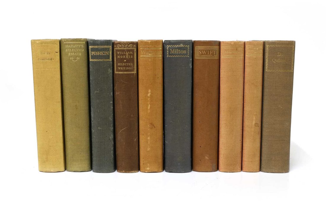 NONESUCH Press- 10 Volumes of Poetry:: NONESUCH Press- 10 Volumes of Poetry: Samuel Taylor Coleridge: Selected poetry & prose (Two copies, one India paper)- 1933; Ben Johnson: Selected Works [1939]; Jonathan Swift: Gulliver's Travels<